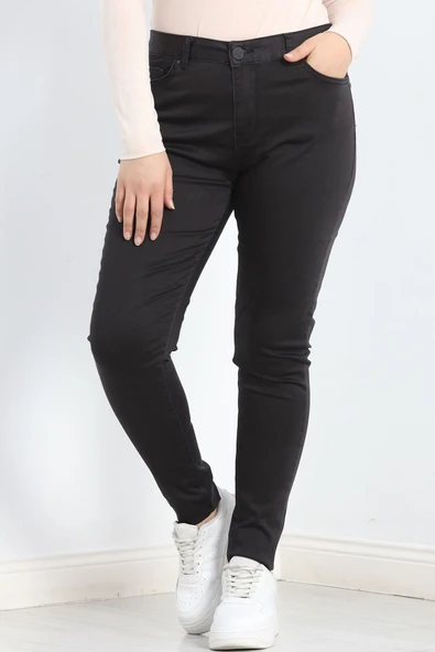 Kot Pantolon Battal Beden Koyufüme - Resim 5