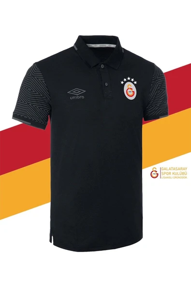 Galatasaray Orj. Lisanslı 5 Yıldızlı Polo Yaka Siyah T-Shirt + Bileklik Set Hediyelik Ahşap Kutulu - 4