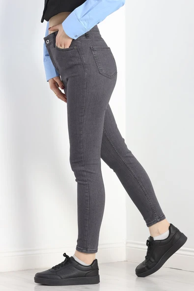 Dar Paça Kot Pantolon Füme - 5