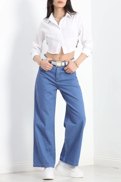 Palazzo Kot Pantolon Açıkmavi1 - Resim 5