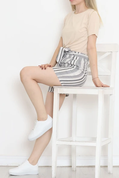 Keten Şort Ekrugri - 5