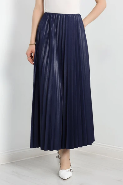 Pileli Etek Lacivert