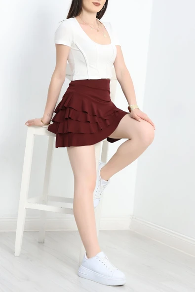 Katlı Etek Bordo - 4