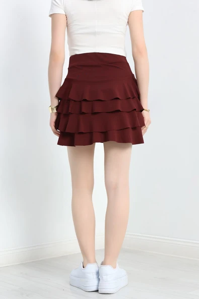 Katlı Etek Bordo - 6