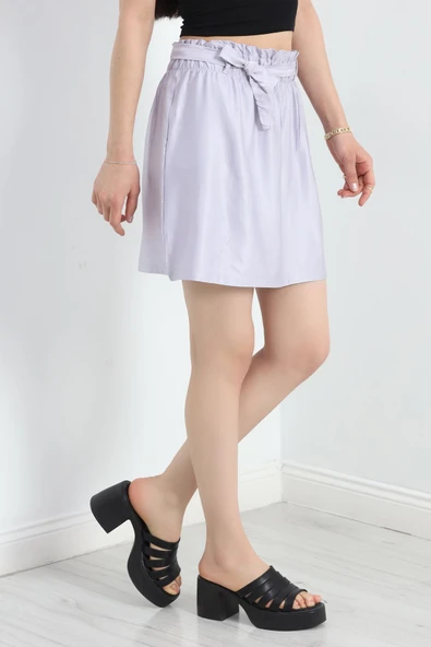 Kuşaklı Mini Etek Dumangri