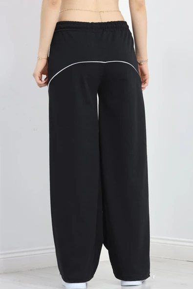 Paça Stoperli 2 İplik Eşofman Altı Siyah - 7