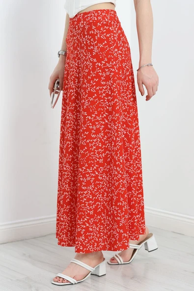 Desenli Etek Kırmızı - Resim 3