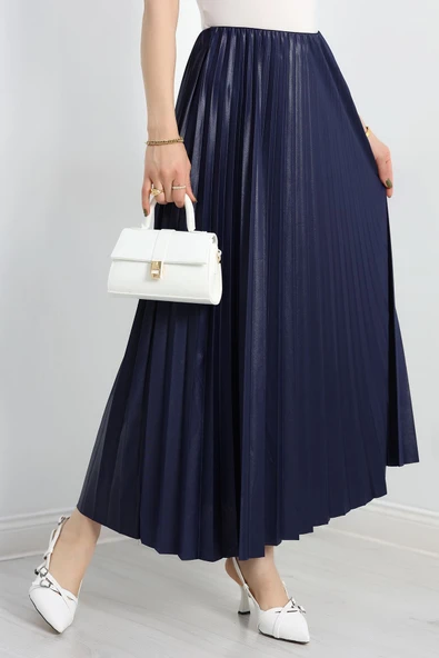 Pileli Etek Lacivert - 3