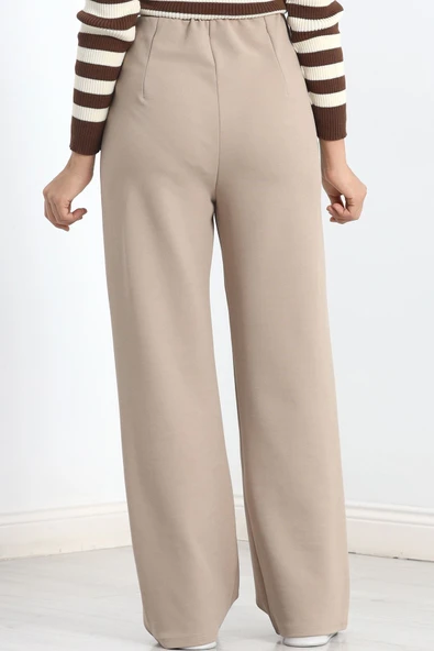 Pensli Geniş Kesim Pantolon Vizon - 7