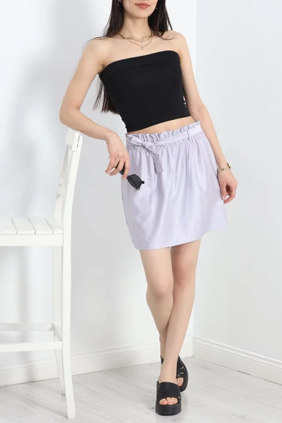 Kuşaklı Mini Etek Dumangri - 2