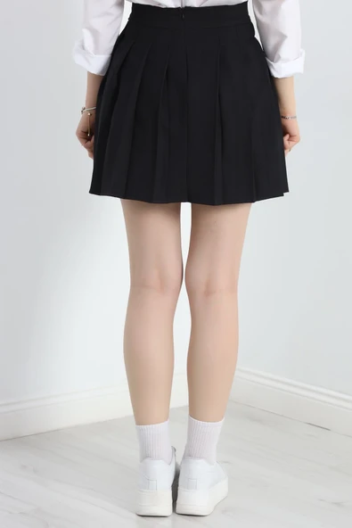 Pileli Etek Siyah - 8