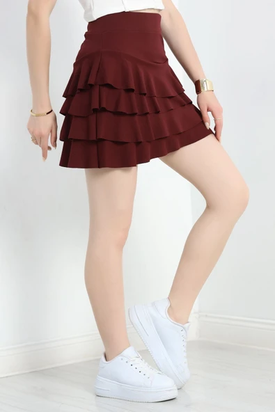 Katlı Etek Bordo - 5