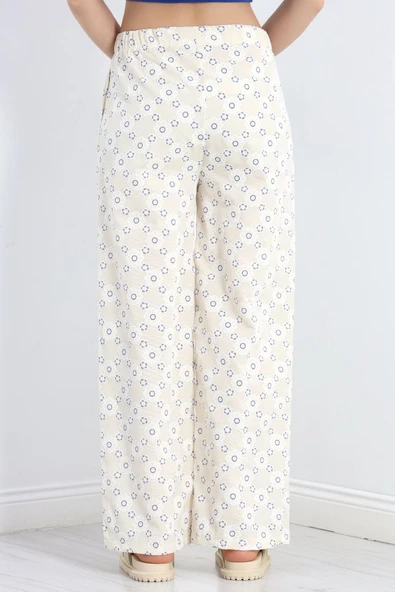 Nakışlı Dokuma Pantolon Bejindigo - Resim 6