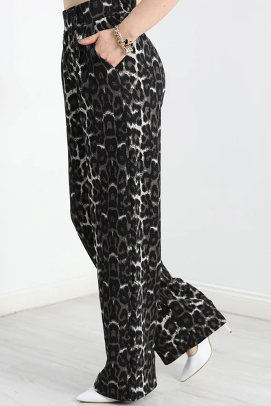 Kemer Cırtlı Krep Pantolon Antileopar - 3