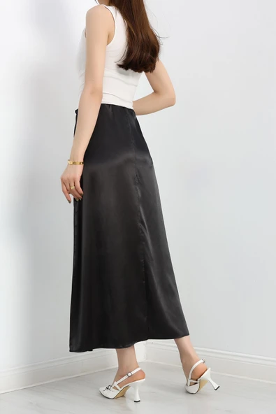 Uzun Saten Etek Siyah - 6