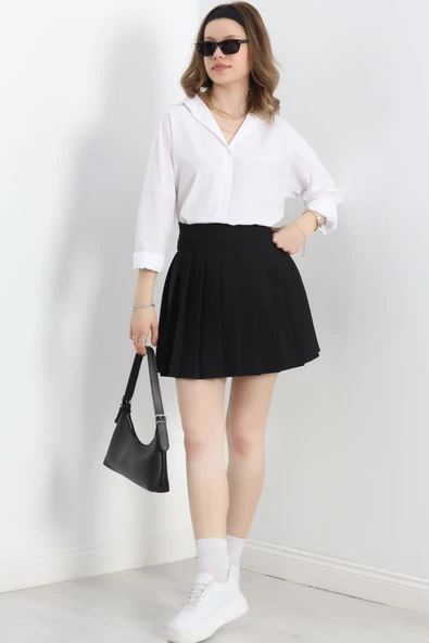 Pileli Etek Siyah - 4