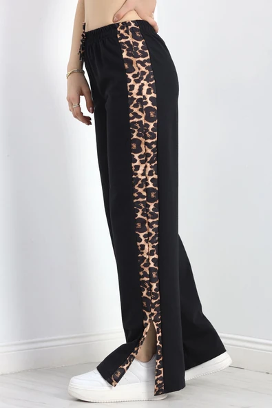 Yırtmaçlı Şeritli 2 İplik Eşofman Altı Siyah - 7