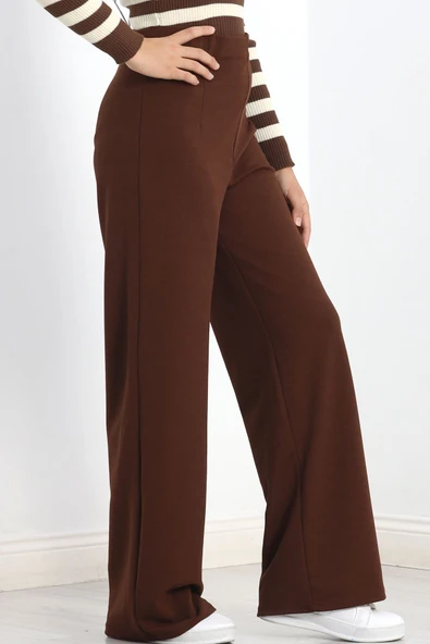 Pensli Geniş Kesim Pantolon Kahve - 3