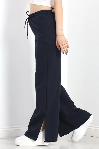 Yırtmaçlı 2 İplik Eşofman Altı Lacivert - 4