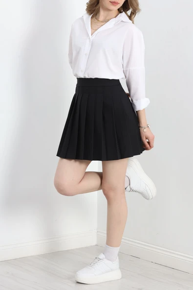 Pileli Etek Siyah - 2