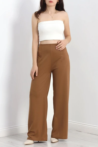 Krep Palazzo Pantolon Bisküvi - 4