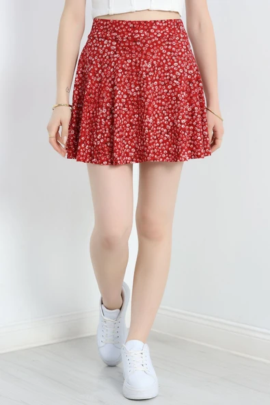 Kloş Şort Etek Kırmızı ürün görseli