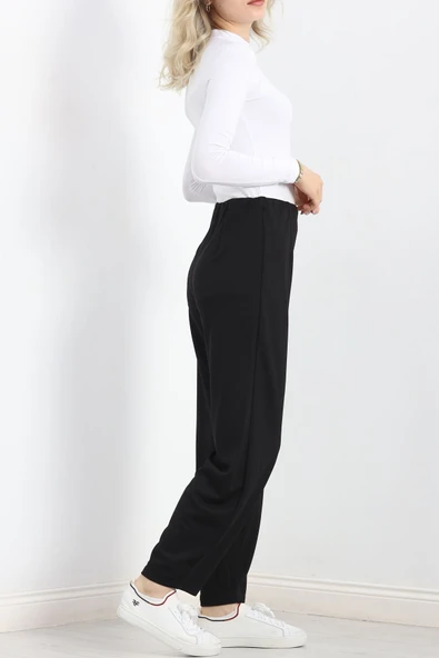 Pensli Geniş Kesim Pantolon Siyah - 8