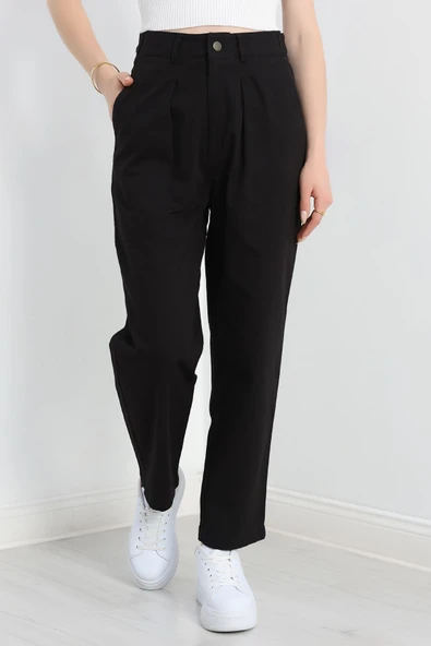 Havuç Paça Pantolon Siyah