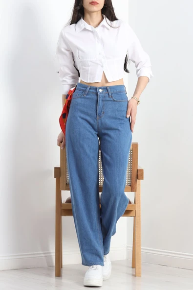 Baggy Kot Pantolon Mavi - 2
