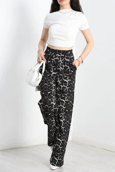 Kemer Cırtlı Krep Pantolon Antileopar - 2