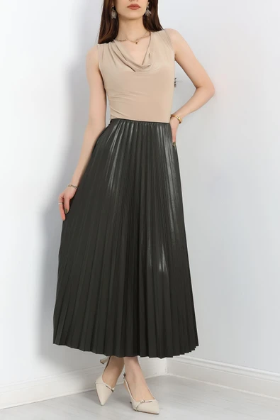 Pileli Etek Haki - 2
