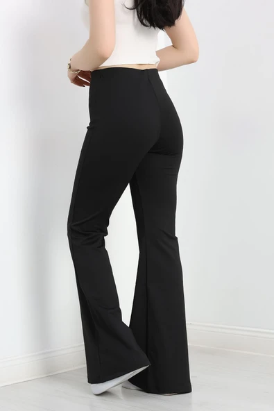 Full Likra Krep İspanyol Tayt Siyah - 6