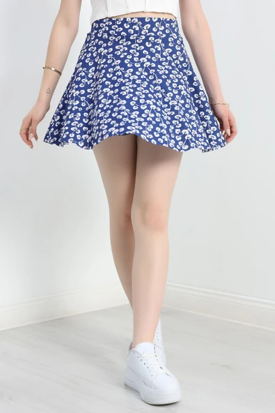 Kloş Şort Etek Saksbeyaz - Resim 2