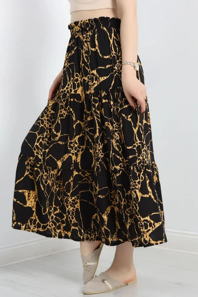 Desenli Viskon Etek Siyahsarı - 5