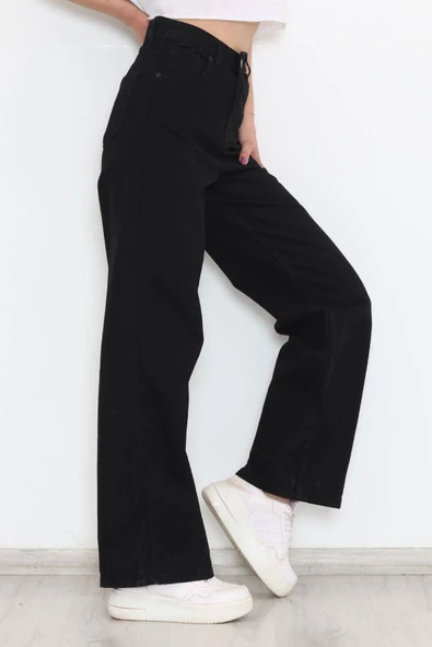 Palazzo Kot Pantolon Siyah - Resim 10