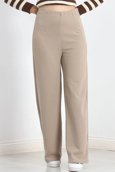 Pensli Geniş Kesim Pantolon Vizon - 8