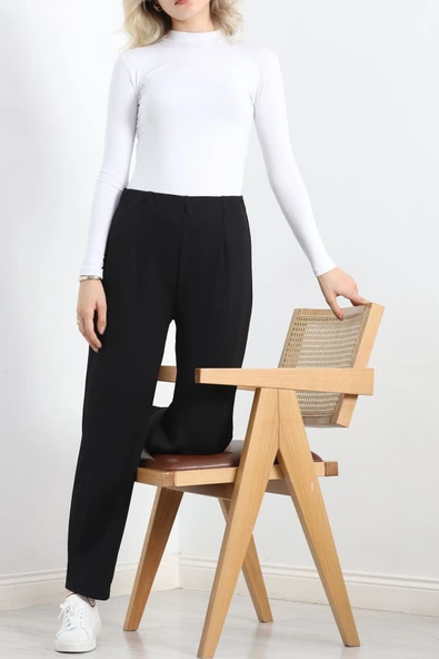 Pensli Geniş Kesim Pantolon Siyah - 2