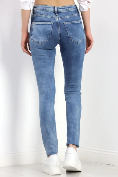 Dar Paça Kot Pantolon Açıkmavi - Resim 6