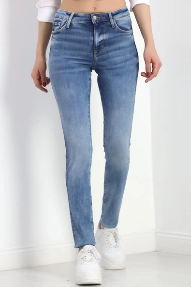 Dar Paça Kot Pantolon Açıkmavi ürün görseli 1