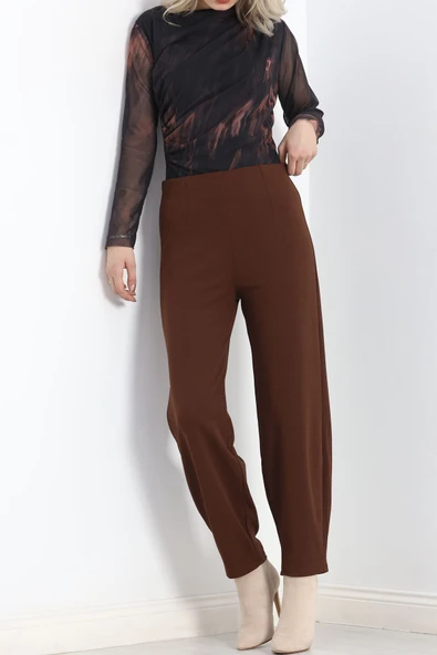 Pensli Geniş Kesim Pantolon Acıkahve - 7