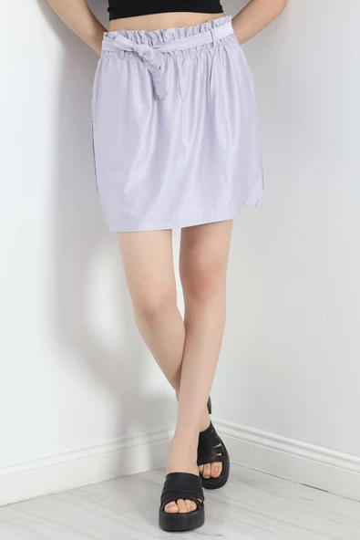 Kuşaklı Mini Etek Dumangri - 3