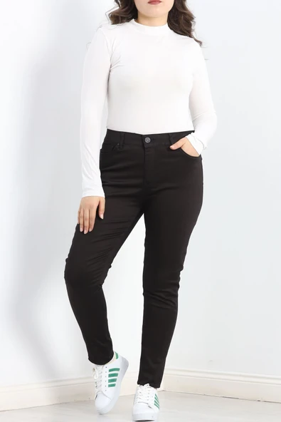 Kot Pantolon Battal Beden Siyah1 - Resim 3