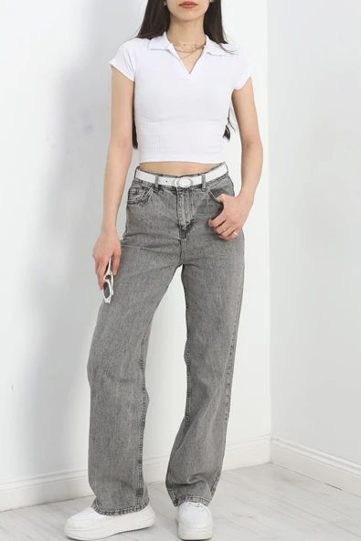 Palazzo Kot Pantolon Gri1 - Resim 4