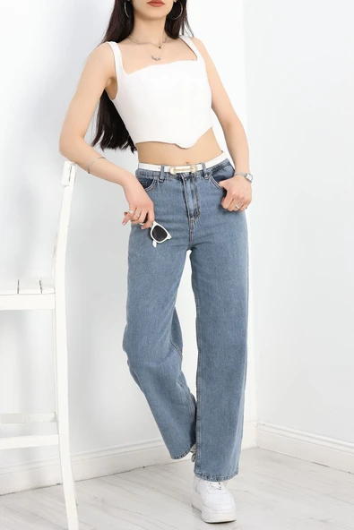 Palazzo Kot Pantolon Mavi4 - Resim 5