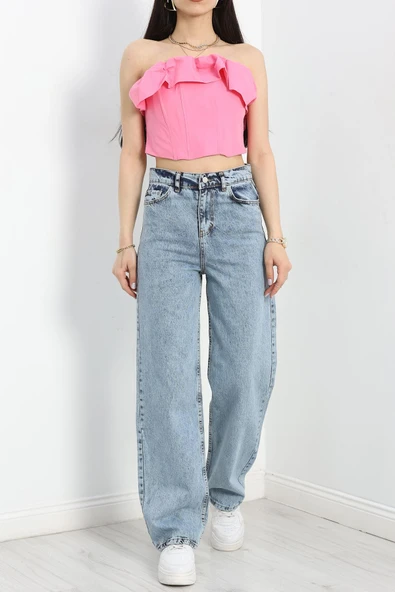 Palazzo Kot Pantolon Mavi1 - Resim 3