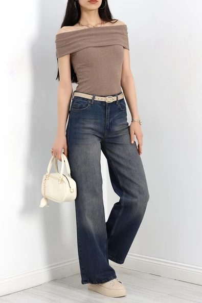 Palazzo Kot Pantolon Kahvetint - Resim 4