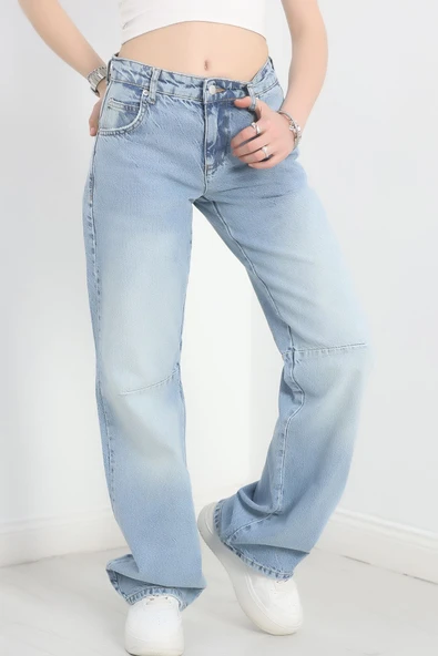 Palazzo Kot Pantolon Açıkmavi ürün görseli