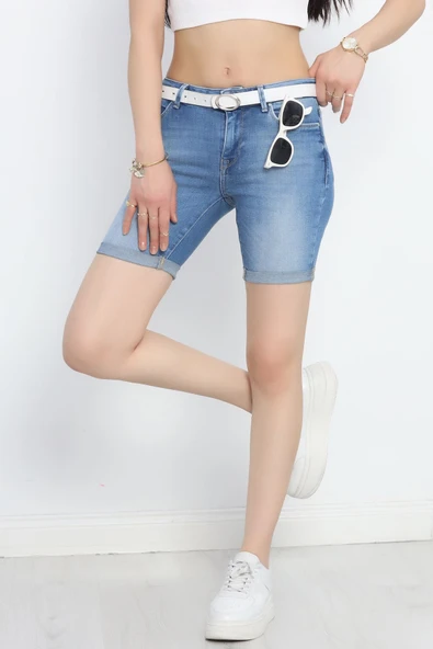 Kot Şort Açıkmavi2 - Resim 5