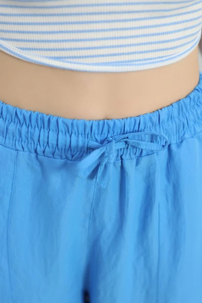 Çımalı Şalvar Pantolon Mavi - 6