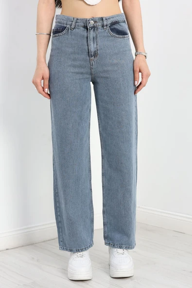 Palazzo Kot Pantolon Mavi4 - Resim 2